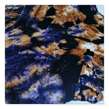 Custom velvet printing tie-dye fabric for dress